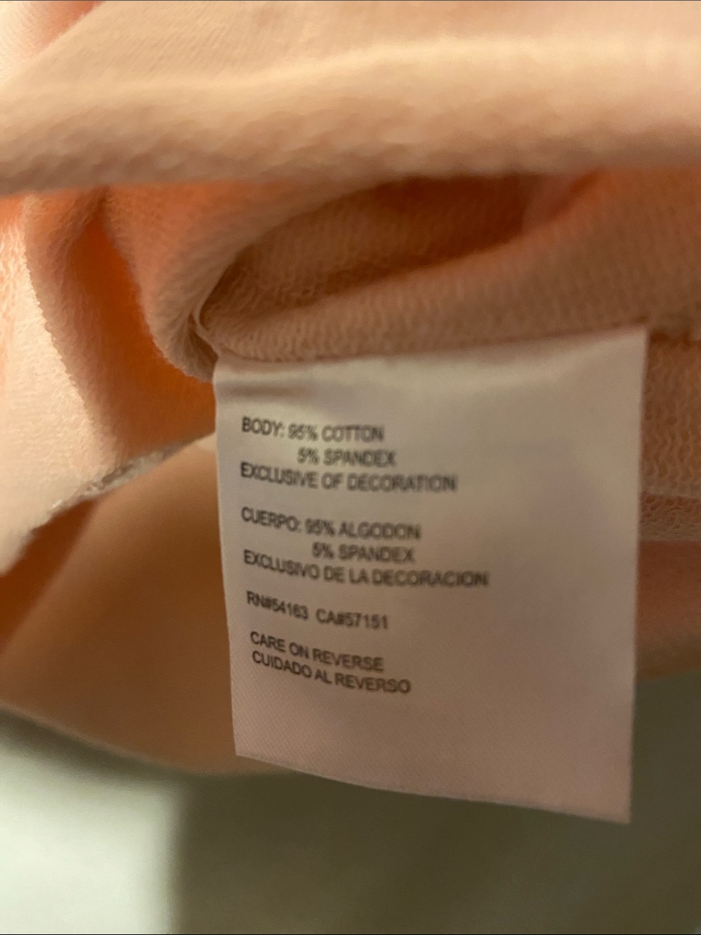 DKNY Peach Short-Sleeve Hooded Tunic with Black Logo Drawstrings. Size L/G/G - Picture 9 of 10